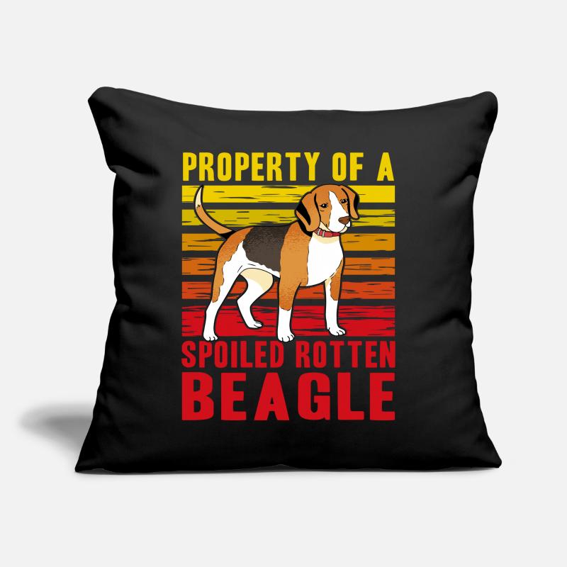 Propriété d’un Beagle pourri gâté Coussin et housse de 45 x 45 cm