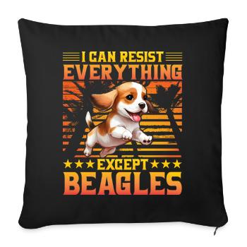 Je peux résister à tout sauf aux Beagles - Coussin et housse de 45 x 45 cm - noir - Devant