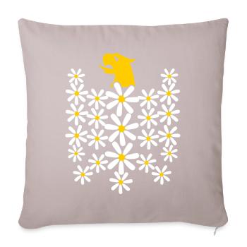 Gänseblümchen Bundesadler aus Blüten - Sofakissen mit Füllung 45 x 45 cm - helles Taupe - Vorne