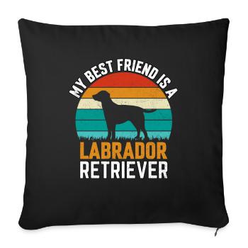 MON MEILLEUR AMI EST UN LABRADOR RETRIEVER - Coussin et housse de 45 x 45 cm - noir - Devant