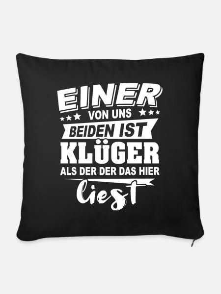 Klüger Als Du - Sofakissen mit Füllung 45 x 45 cm - Schwarz