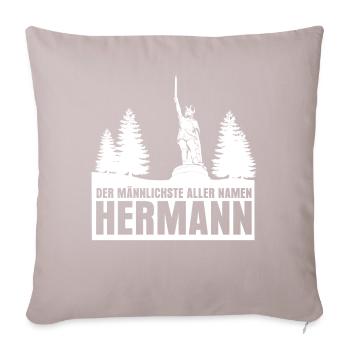 Hermannsdenkmal Witz Detmold Lippe - Sofakissen mit Füllung 45 x 45 cm - helles Taupe - Vorne