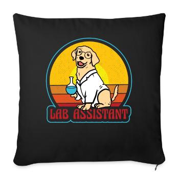 Labrador Lab Assistant - Sofakissen mit Füllung 45 x 45 cm - Schwarz - Vorne