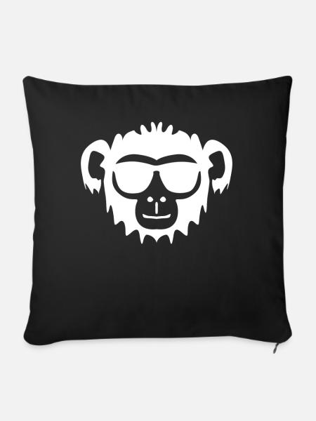 Affe mit Sonnenbrille Affen - Sofakissen mit Füllung 45 x 45 cm - Schwarz