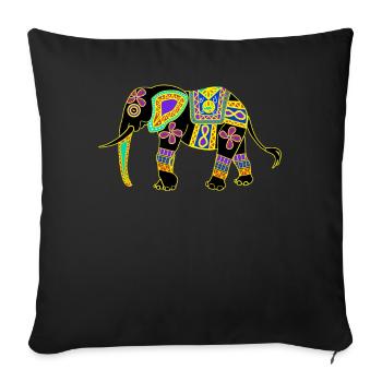 Elephant colorful elephant - Sofa pillow with filling 45cm x 45cm - black - Front