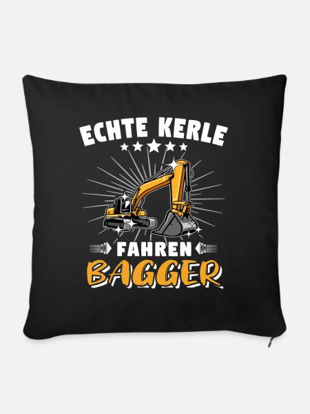 Bagger Baggerfahrer Baggern - Sofakissen mit Füllung 45 x 45 cm - Schwarz