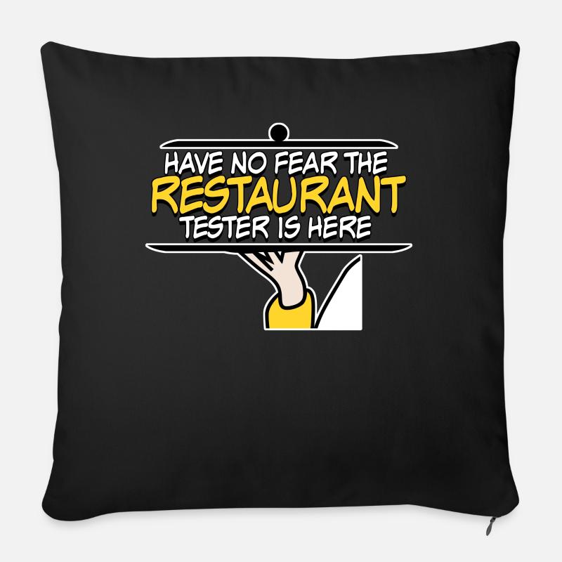 Restaurant Restauranttester Essen - Sofakissen mit Füllung 45 x 45 cm - Schwarz