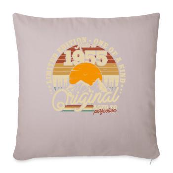 Cadeau Anniversaire 1955 (67 ans) - Coussin et housse de 45 x 45 cm - taupe clair - Devant