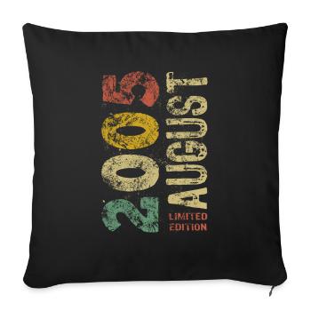 Limited Edition August 2005 Birthday - Gift - Sofa pillow with filling 45cm x 45cm - black - Front