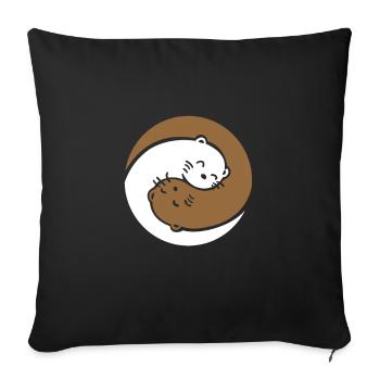 Otter Seeotter Fischotter Geschenk - Sofakissen mit Füllung 45 x 45 cm - Schwarz - Vorne