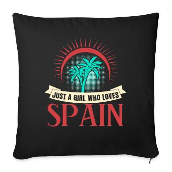 Espagne Vacances Espagnol - Coussin et housse de 45 x 45 cm - noir - Devant