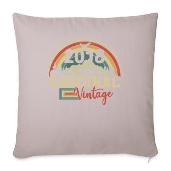 Birthday Gift Vintage 2018, 5 years - Sofa pillow with filling 45cm x 45cm - light taupe - Front