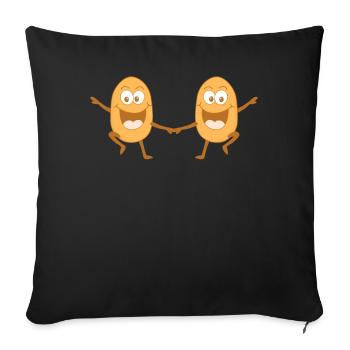 Kartoffel tanzen Boogie Woogie - Sofakissen mit Füllung 45 x 45 cm - Schwarz - Vorne