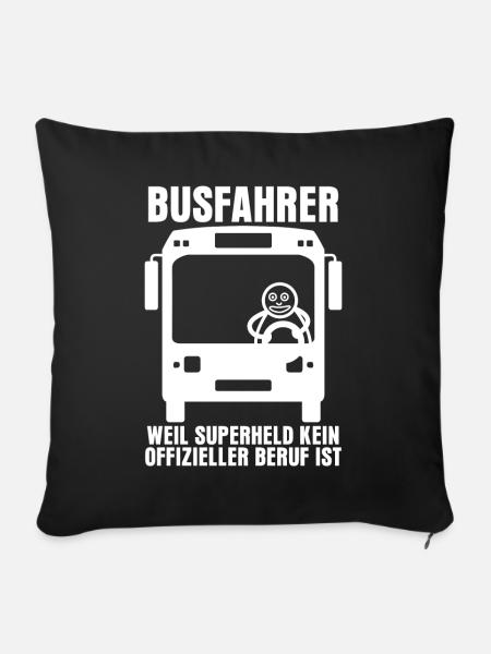 Busfahrer Busfahrerin Linienbus - Sofakissen mit Füllung 45 x 45 cm - Schwarz