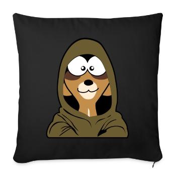 Meerkat with hood - Sofa pillow with filling 45cm x 45cm - black - Front
