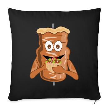 Döner fat kebab skewer kebab - Sofa pillow with filling 45cm x 45cm - black - Front