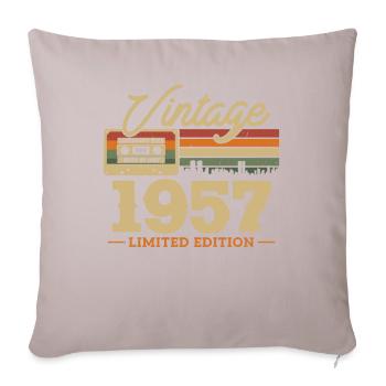 1957 - 66/67 Geburtstag - Sofakissen mit Füllung 45 x 45 cm - helles Taupe - Vorne