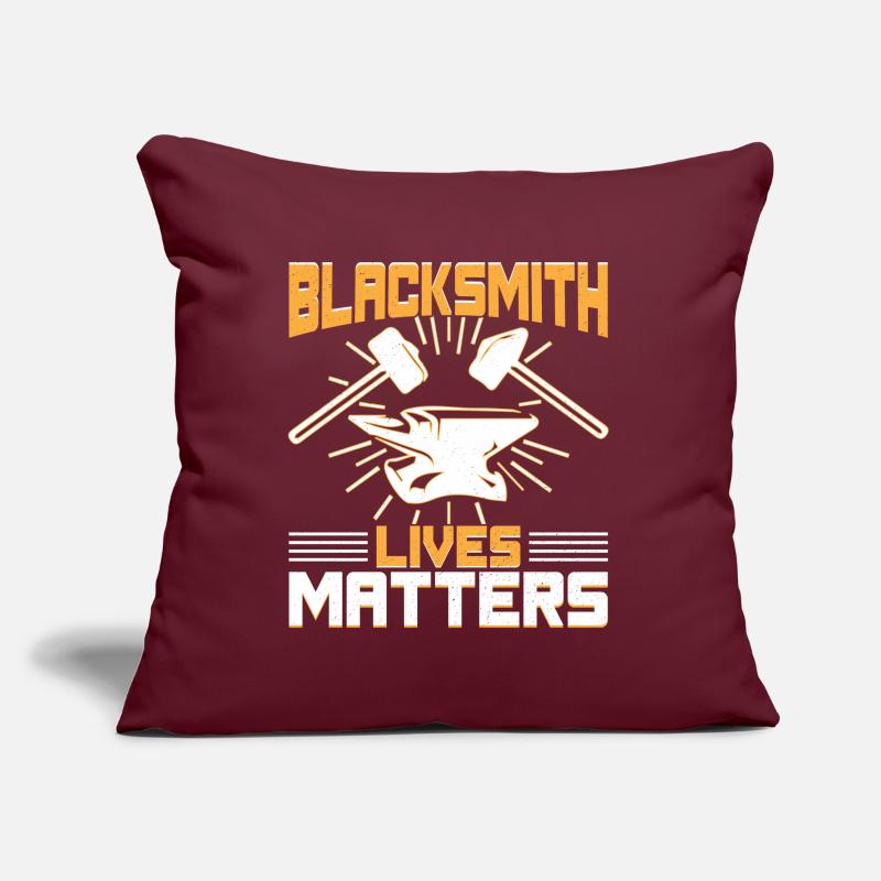 Blacksmith Lives Matters Idée cadeau de forgeron Coussin et housse de 45 x 45 cm