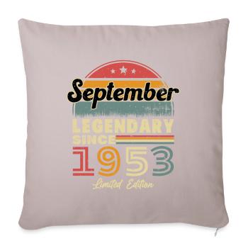 Vintage Nées En Septembre 1953 Cadeau - Coussin et housse de 45 x 45 cm - taupe clair - Devant