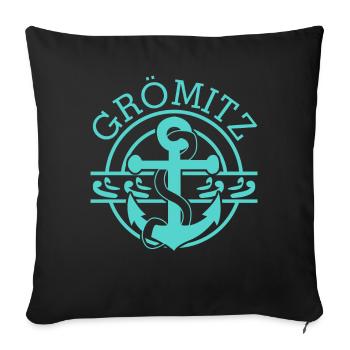 Grömitz Baie de Lübeck - Coussin et housse de 45 x 45 cm - noir - Devant