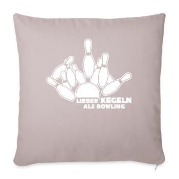 Kegeln Kegelverein Kegler Kegelbahn - Sofakissen mit Füllung 45 x 45 cm - helles Taupe - Vorne