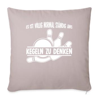 Kegeln Kegler Kegelbahn Kegelverein - Sofakissen mit Füllung 45 x 45 cm - helles Taupe - Vorne