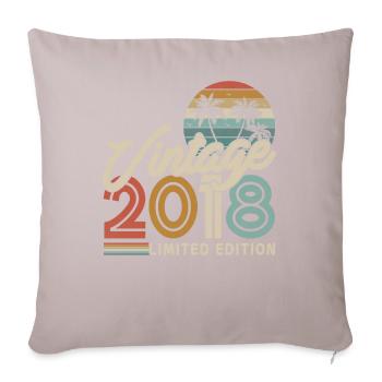 Vintage Birthday Gift 2018 - 5/6 years - Sofa pillow with filling 45cm x 45cm - light taupe - Front