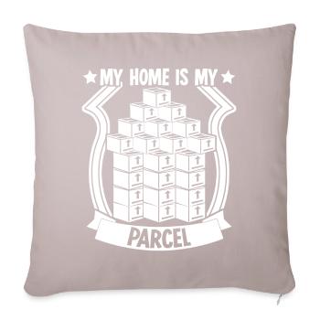 Paketzusteller Paket Haus Paketbote - Sofakissen mit Füllung 45 x 45 cm - helles Taupe - Vorne