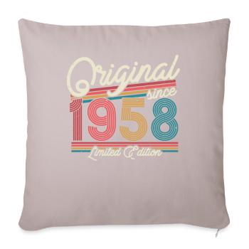 Birthday present 1958 - 65/66 years - Sofa pillow with filling 45cm x 45cm - light taupe - Front