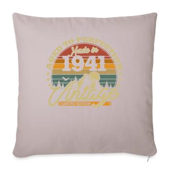 Cadeau Vintage 1941 82/83 ans - Coussin et housse de 45 x 45 cm - taupe clair - Devant