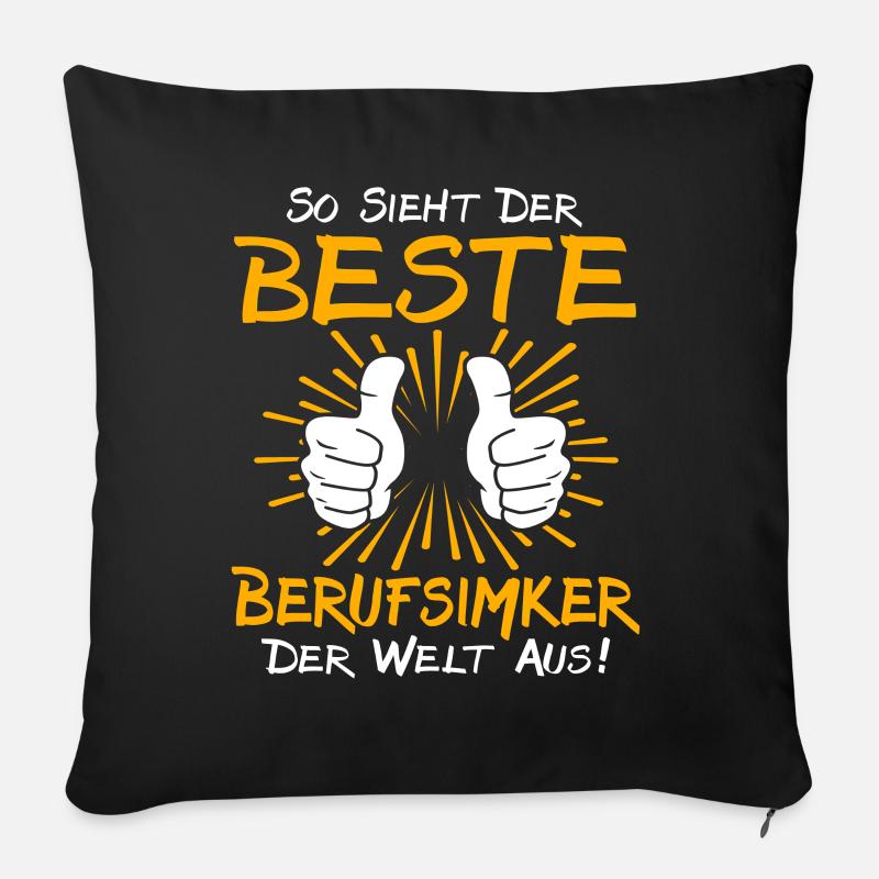 Berufsimker Geschenkidee - Sofakissen mit Füllung 45 x 45 cm - Schwarz