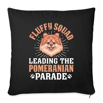 Fluffy Squad leading the Pomeranian Parade - Sofa pillow with filling 45cm x 45cm - black - Front