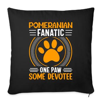 Fanatique de Poméranie une patte un dévot - Coussin et housse de 45 x 45 cm - noir - Devant