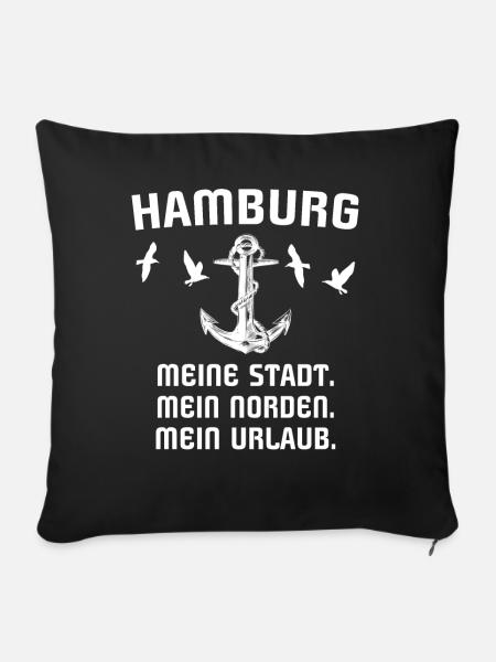 Hamburg Hamburger - Sofakissen mit Füllung 45 x 45 cm - Schwarz
