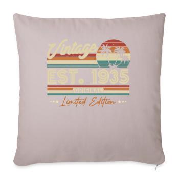 Vintage 1935 Birthday - 88/89 years - Sofa pillow with filling 45cm x 45cm - light taupe - Front
