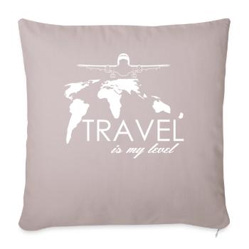 Voyage Voyage Vacances Tour du Monde - Coussin et housse de 45 x 45 cm - taupe clair - Devant