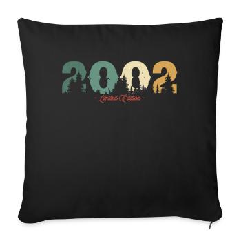 Vintage Nature Birthday Gift 2002 - Sofa pillow with filling 45cm x 45cm - black - Front