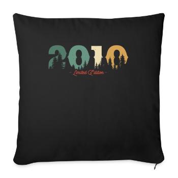 Vintage Nature Birthday Gift 2010 - Sofa pillow with filling 45cm x 45cm - black - Front