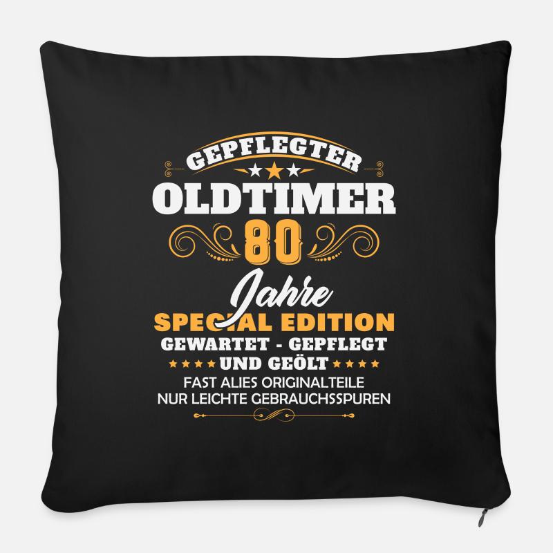 80 Jahre Geburtstag Geschenk Deko Design Geschenke - Sofakissen mit Füllung 45 x 45 cm - Schwarz