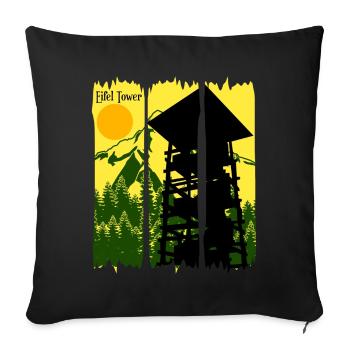 Eifel Wandern Mittelgebirge Eifler - Sofakissen mit Füllung 45 x 45 cm - Schwarz - Vorne