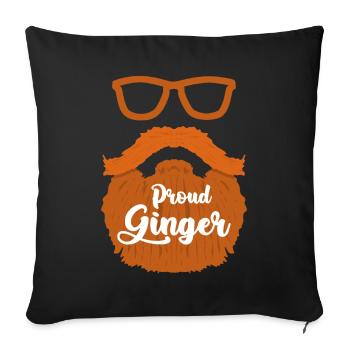 Redhead Beard Redhead Red Hair - Sofa pillow with filling 45cm x 45cm - black - Front