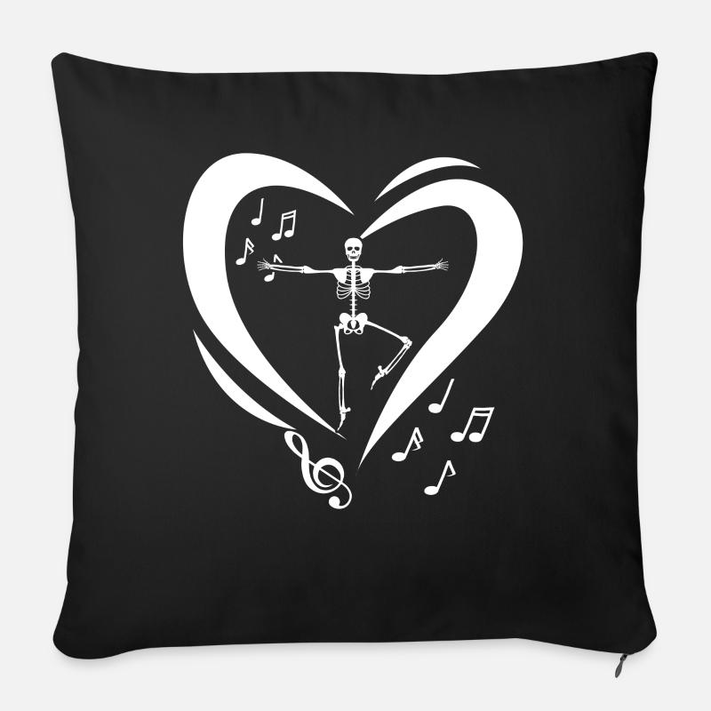 Skelett Skelette Tanzen - Sofakissen mit Füllung 45 x 45 cm - Schwarz