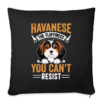 Le bichon havanais : le moelleux auquel vous ne pouvez pas résister - Coussin et housse de 45 x 45 cm - noir - Devant