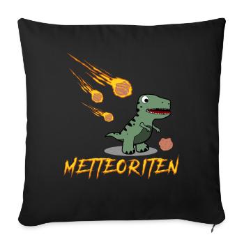 Hackfleisch Dinosaurier Mettbrötchen - Sofakissen mit Füllung 45 x 45 cm - Schwarz - Vorne