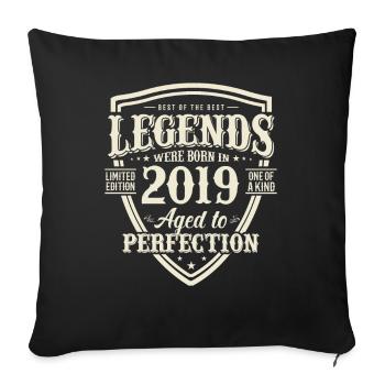 Rétro Anniversaire Surprise 4 ans 2019 - Coussin et housse de 45 x 45 cm - noir - Devant