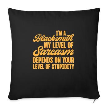 Blacksmith Schiede Anvil Cutler Gift - Sofa pillow with filling 45cm x 45cm - black - Front