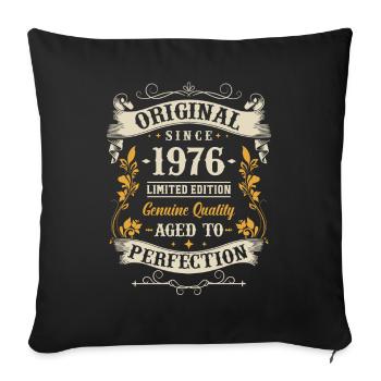 Vintage 1976 Anniversaire Surprise - Coussin et housse de 45 x 45 cm - noir - Devant