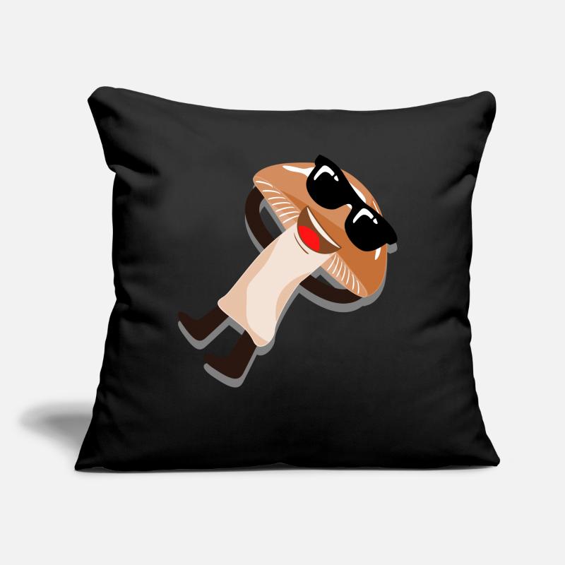 Champignon avec lunettes de soleil cueilleur de champignons champignons Coussin et housse de 45 x 45 cm