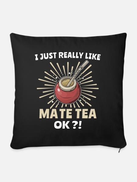 Mate Tee Teetrinker - Sofakissen mit Füllung 45 x 45 cm - Schwarz