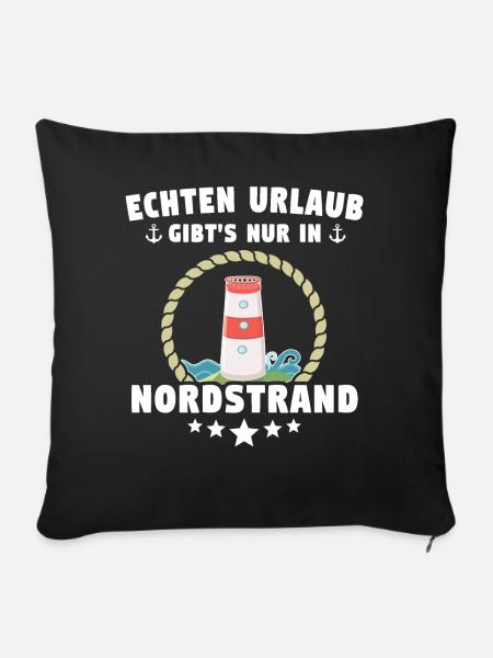 Nordstrand Urlaub - Sofakissen mit Füllung 45 x 45 cm - Schwarz